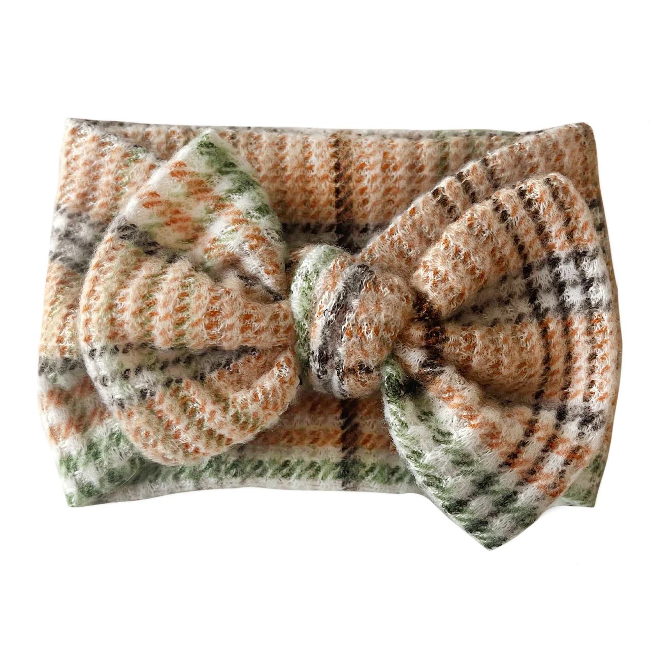 Sweater Bow Headband, Harvest Plaid | SpearmintLOVE