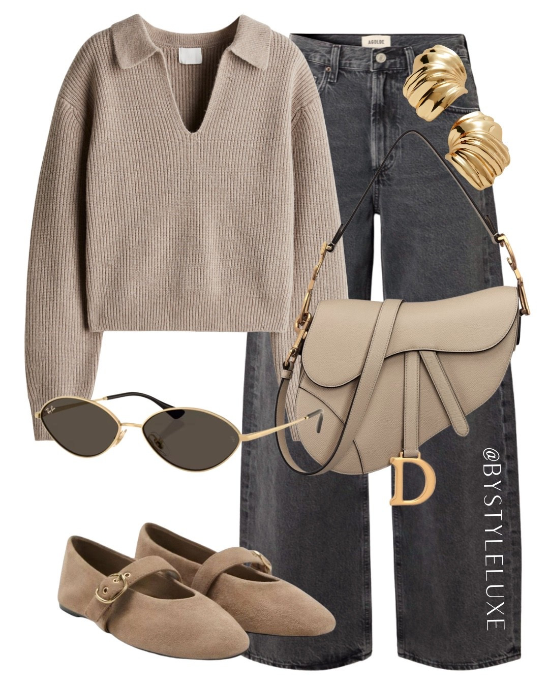 FLATS - love these suede buckle flats from Mango, styled here with some Agolde grey jeans and a taupe collared knit for an effortless look

#jeans #autumnoutfit #knitwear

#LTKjeans #LTKautumn #LTKshoes