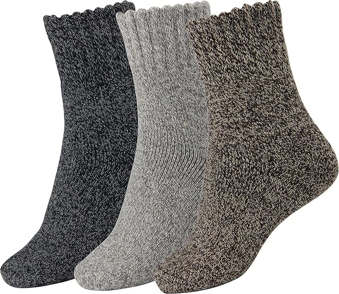 BomKinta Boot Socks for Women Winter Solid Thick Warm Socks Cozy Crew Socks Christmas Gift | Amazon (US)