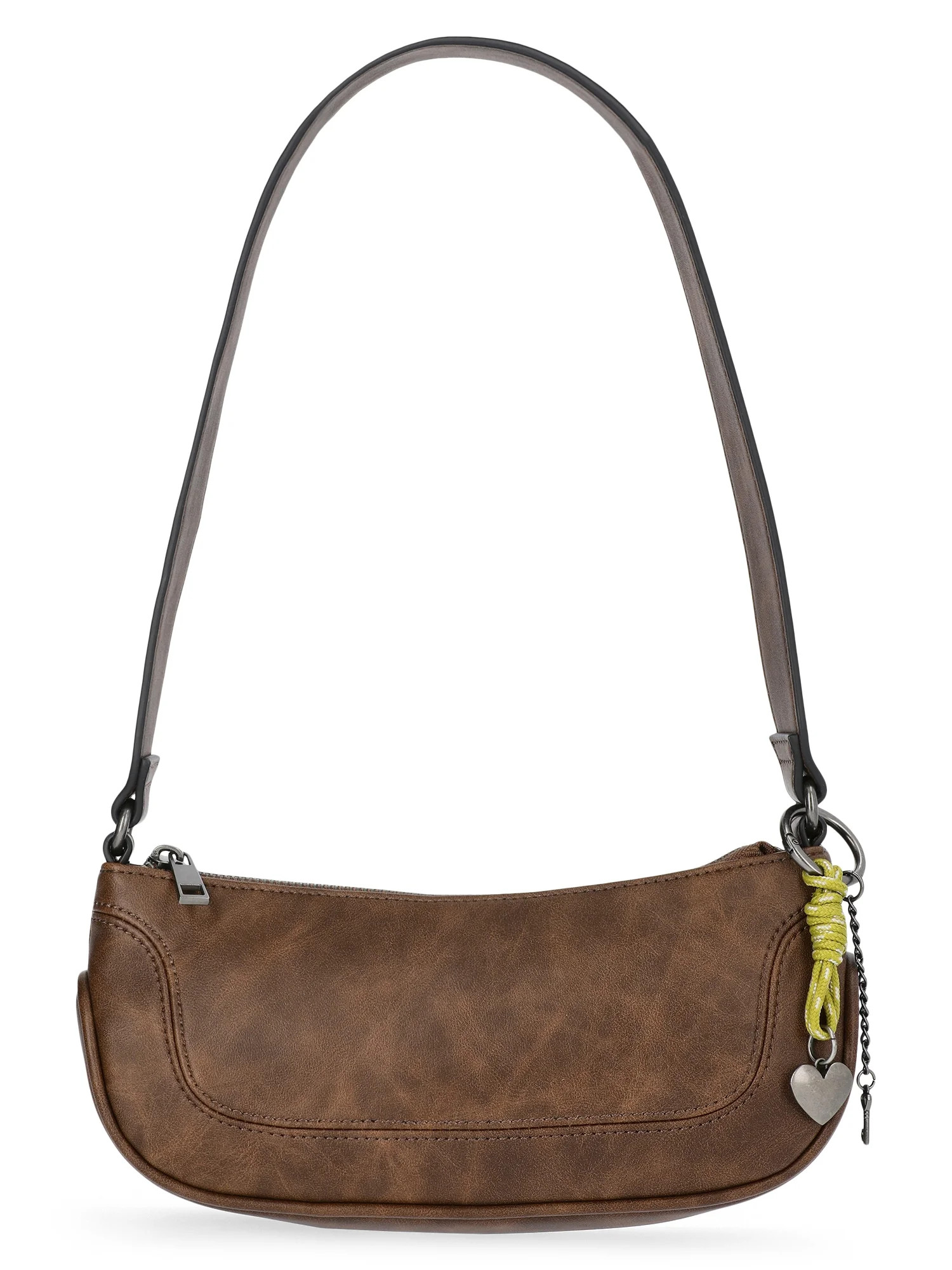 No Boundaries Women's Faux Leather Moto Shoulder Bag | Walmart (US)