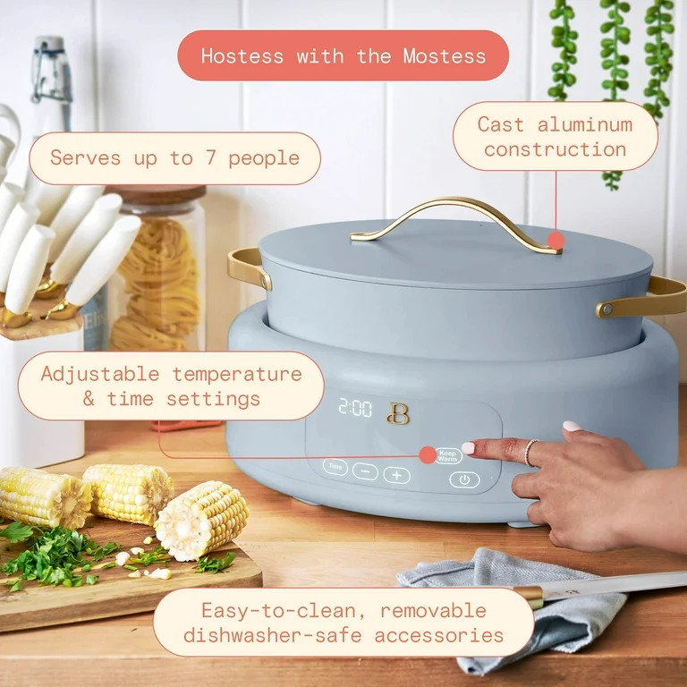 Beautiful 10 in 1, 6 Qt Electric Multi-Cooker, Cornflower Blue by Drew Barrymore - Walmart.com | Walmart (US)