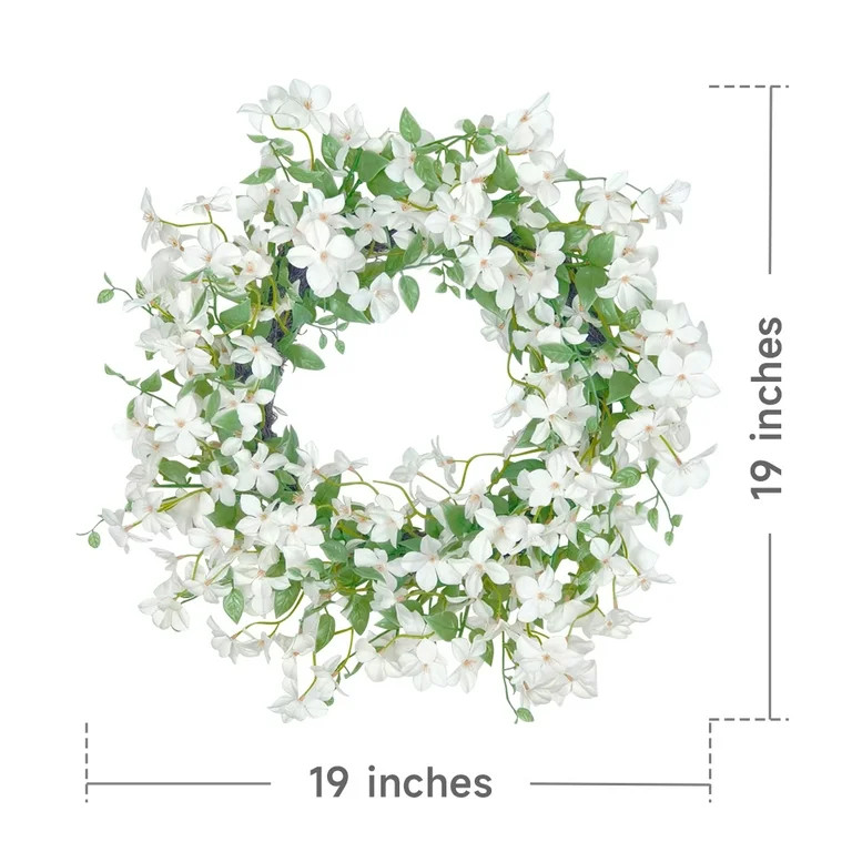 Spring Wreath for Front Door 18" Easter Wreath Easter Decoration for Home Wall Decor Dogwood Wrea... | Walmart (US)
