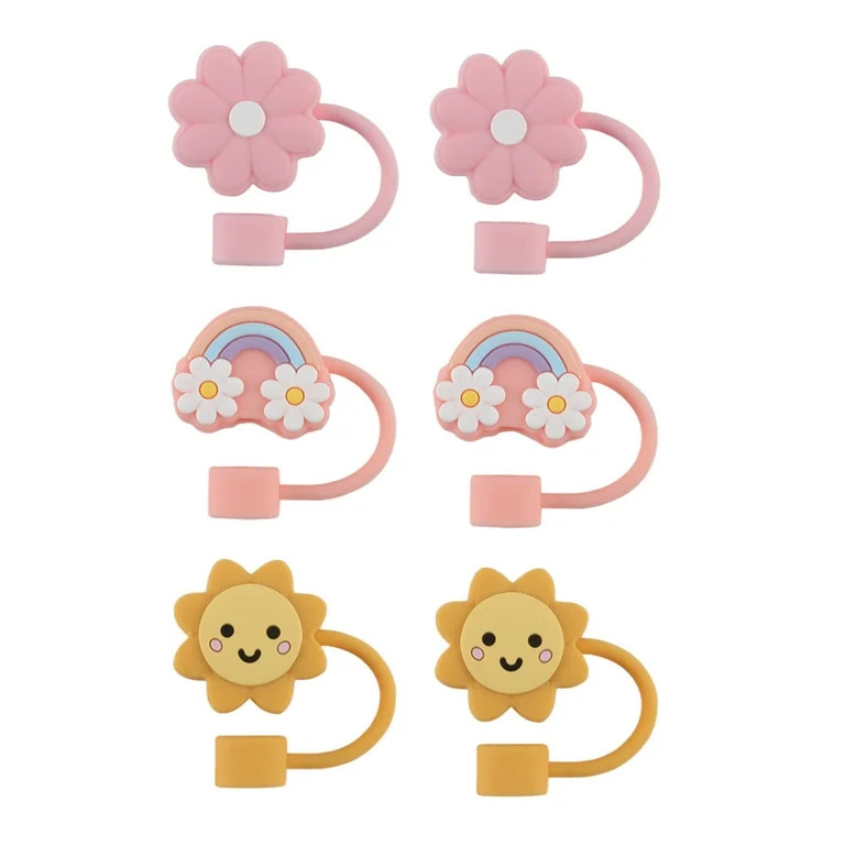 Cook With Color 6 Piece Straw Topper Set, Reusable Straw Covers, Universal Fit, Dishwasher Safe, ... | Walmart (US)