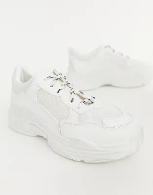 Public Desire Fiyah chunky trainers in white | ASOS (Global)