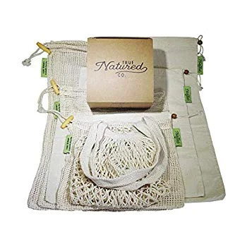 Reusable Produce Bags for Grocery Shopping - (7) Zero Waste Washable Cotton Bulk Food & Mesh Produce | Walmart (US)