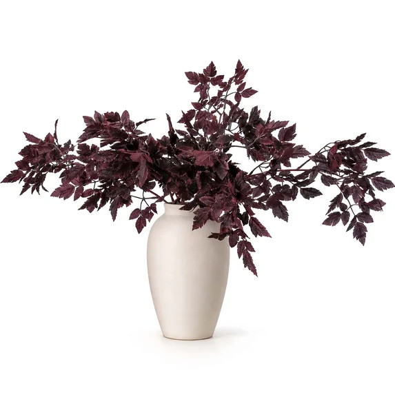 Valora Bella 3 Pack Dark Burgundy Fall Foliage Stems - 32" Cimicifuga Leaf Artificial Spray Plum ... | Walmart (US)