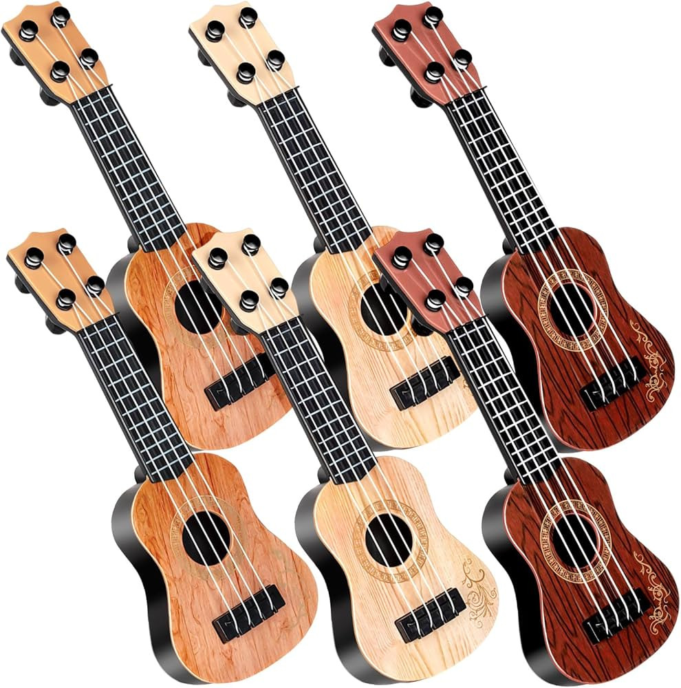 10 Inch Kids Toy Guitar 6 Pcs Mini Toddler Guitars 4 Strings Guitar Ukulele Educational Learning ... | Amazon (US)