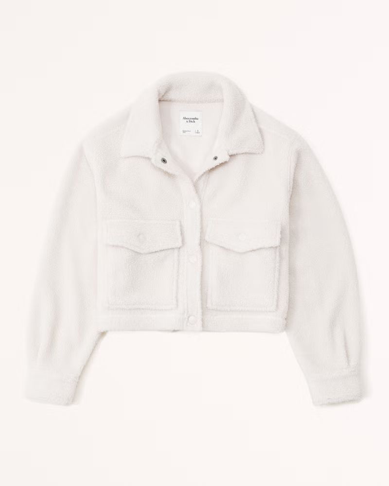 Cropped Sherpa Shirt Jacket | Abercrombie & Fitch (US)
