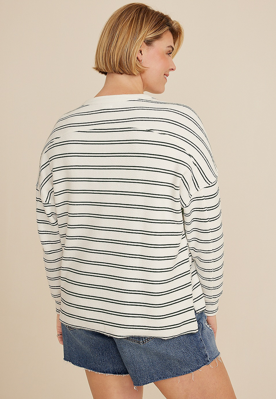 Plus Size Textured Crew Sweatshirt | Maurices