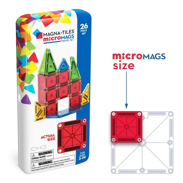 MAGNA-TILES® microMAGS Travel Set, 26-Piece Magnetic Construction Set, The ORIGINAL Magnetic Bu... | Walmart (US)