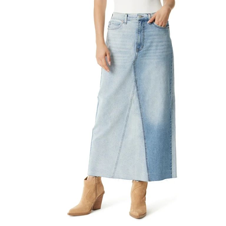 Jessica Simpson Women's and Women's Plus Denim Maxi Skirt | Walmart (US)