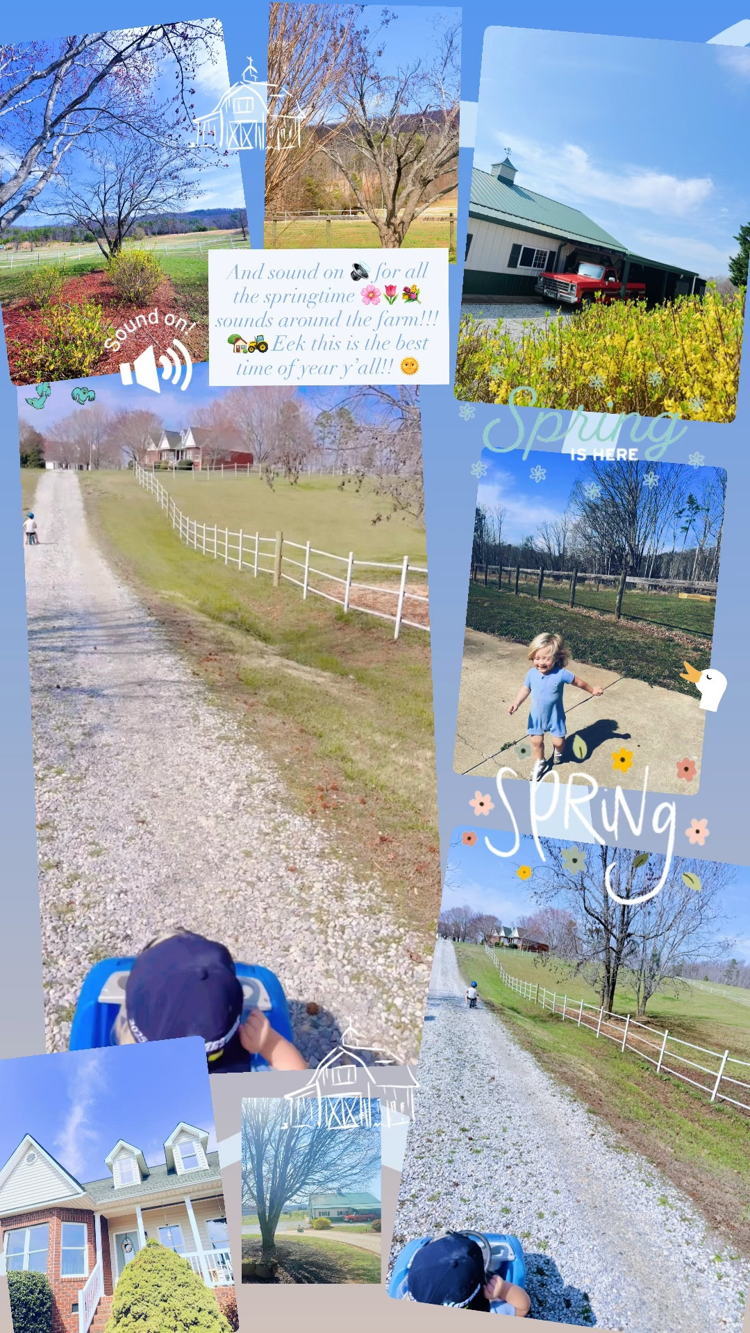 And sound on 🔊 for all the springtime 🌸🌷💐 sounds around the farm!!! 🏡🚜 Eek this is the best time of year y’all!! 🌞