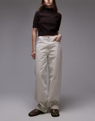 ARKET Coral high waist relaxed leg jeans in off white | ASOS | ASOS (Global)