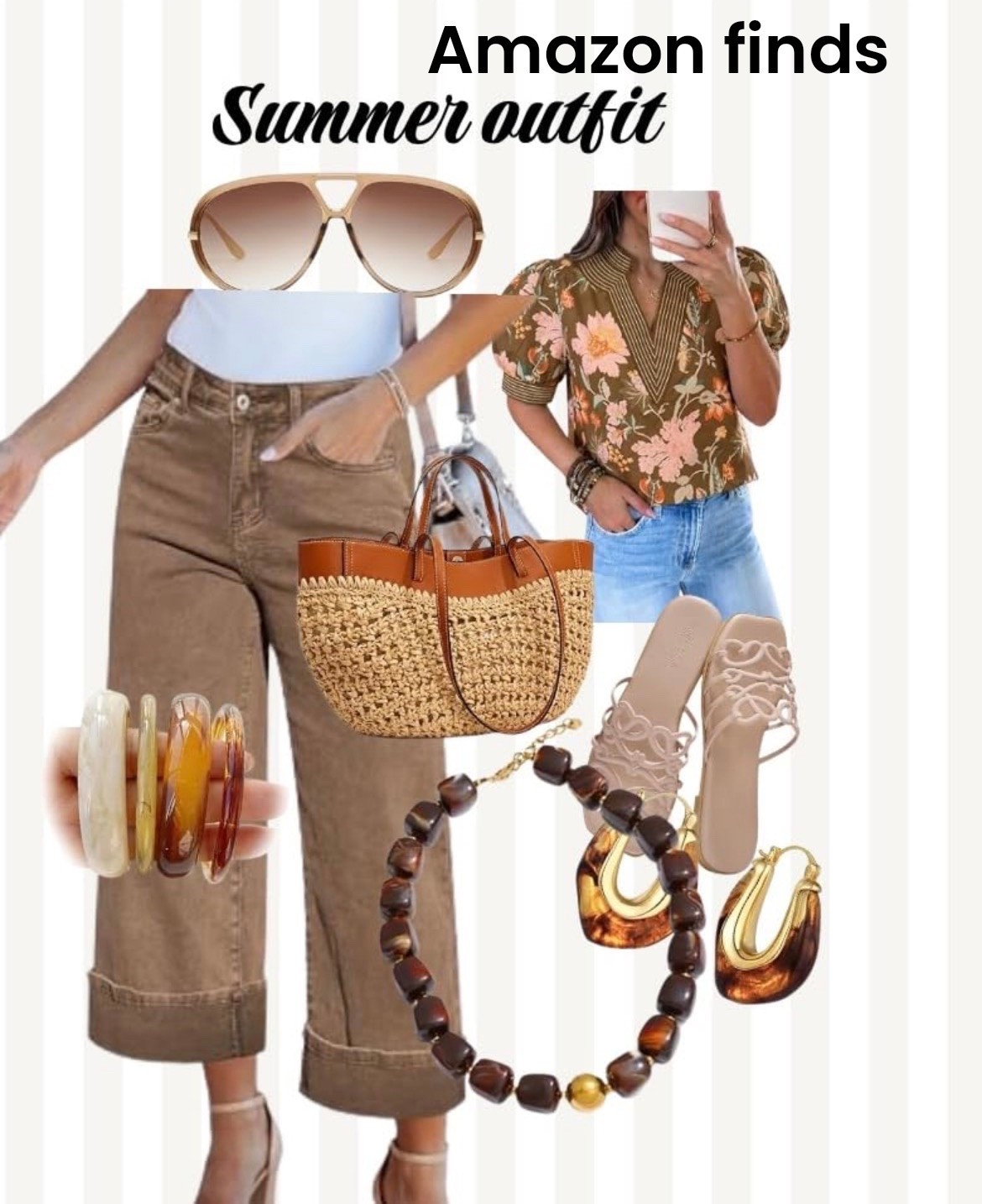 Summer outfit and it’s so cute!! 🤎🤍 Love this neutral boho look, classy, comfy, and perfect for summer. The brown jeans, white top, and woven bag are such a pretty combo. Always be confident ✨
#summeroutfit #bohostyle #neutralstyle #agelessfashion #styleover50

#LTKgrwm #LTKootd #LTKMidsize