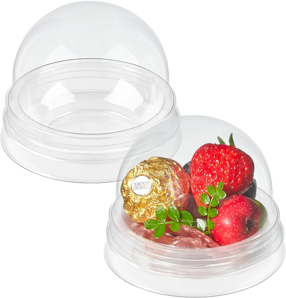 TOFLEN 50 Pack 3 Inches Charcuterie Domes with Clear Lids, Plastic Hot Cocoa Bomb Boxes, Individu... | Amazon (US)