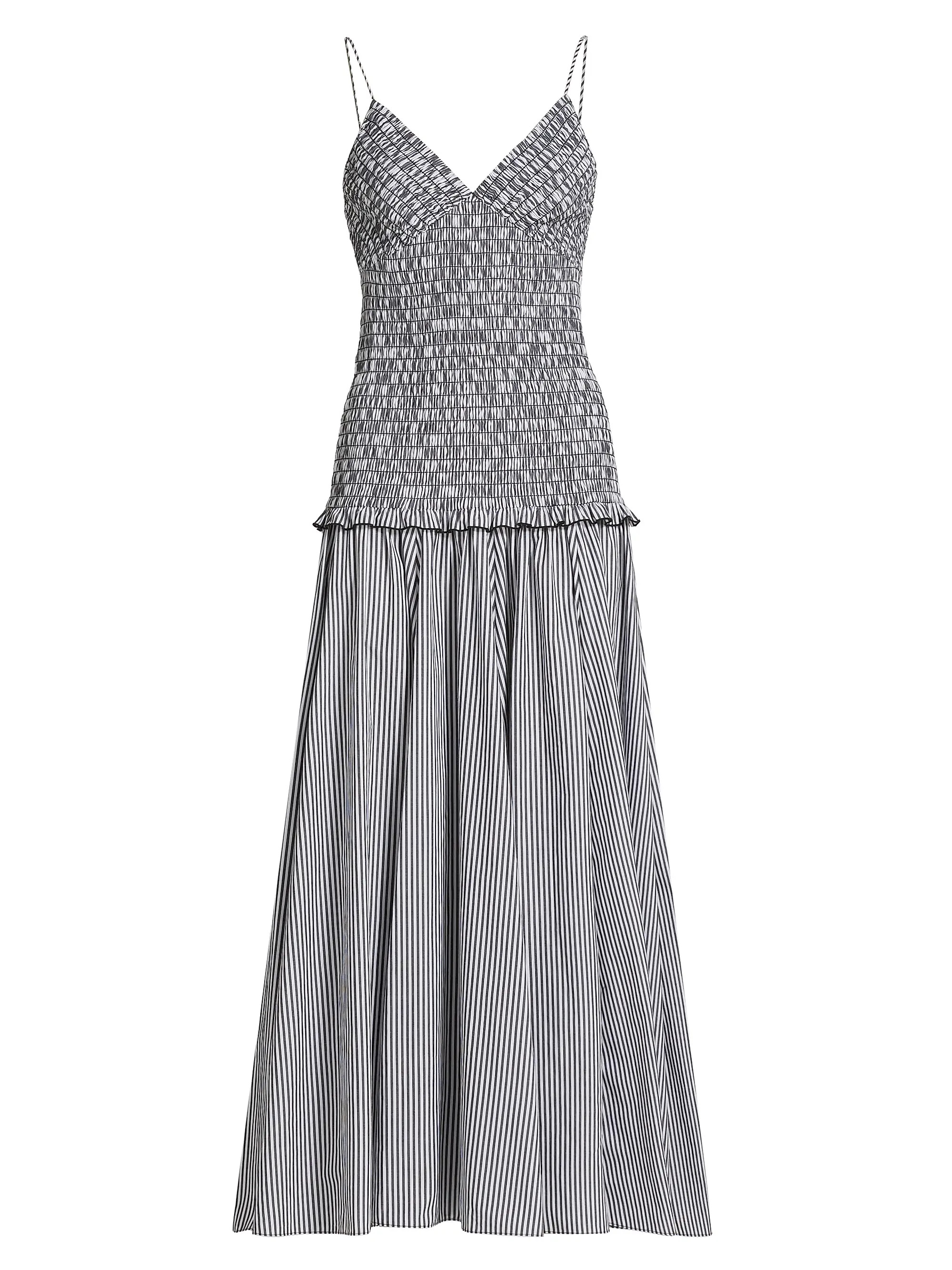 The Josie Smocked Cotton Midi-Dress | Saks Fifth Avenue