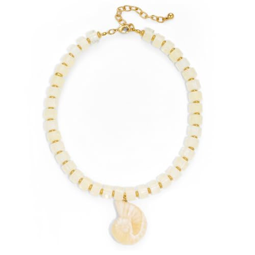 Summer Beach Jewelry Chunky Shell Pendant Necklace for Women Resin Beaded Choker Necklaces Trendy... | Amazon (US)