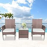 Recaceik Patio Furniture Sets, Wicker Conversation Set for Patio Garden Lawn Backyard Pool(Brown) (3 | Amazon (US)