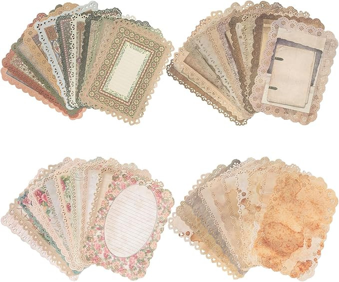 40 Pcs Textured Vintage Scrapbook Paper, 4 Themes Scrapbook Journaling Supplies, Embossed Designs... | Amazon (US)