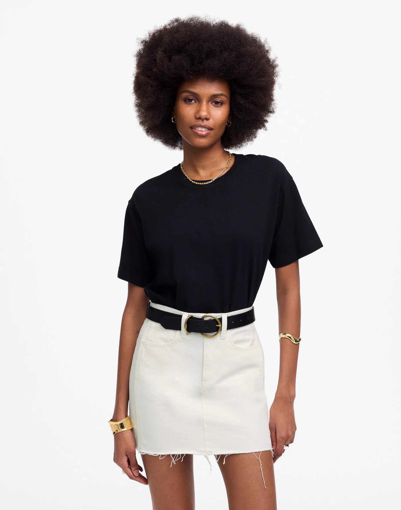 Raw-Hem Mini Skirt in Pure White | Madewell