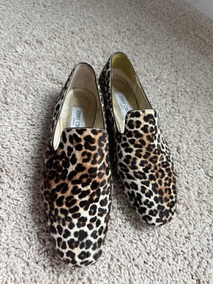 Jimmy Choo leopard print pony hair loafers | eBay US