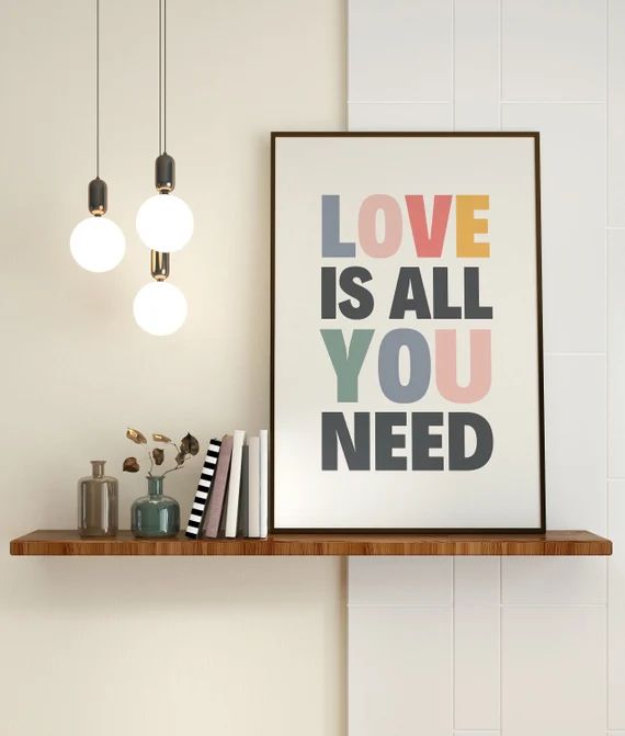 Love is All You Need Printable Art Romantic Art Print Love | Etsy Colombia | Etsy ROW