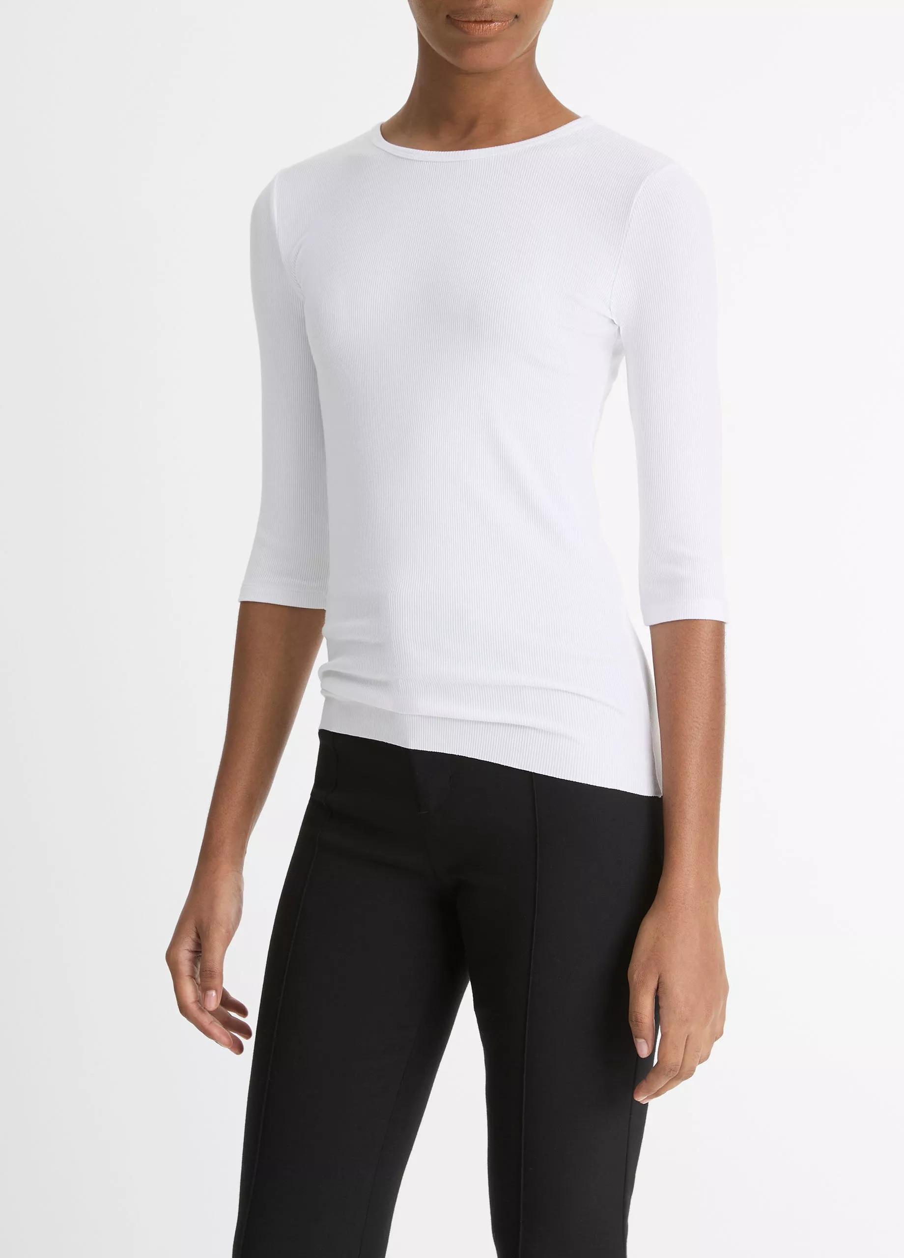 Elbow-Sleeve Crew Neck T-Shirt | Vince LLC
