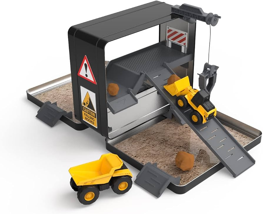 CAT Construction Toys, Store N Go Playset - Tin Travel Case Transforms into Multi-Level Worksite,... | Amazon (US)