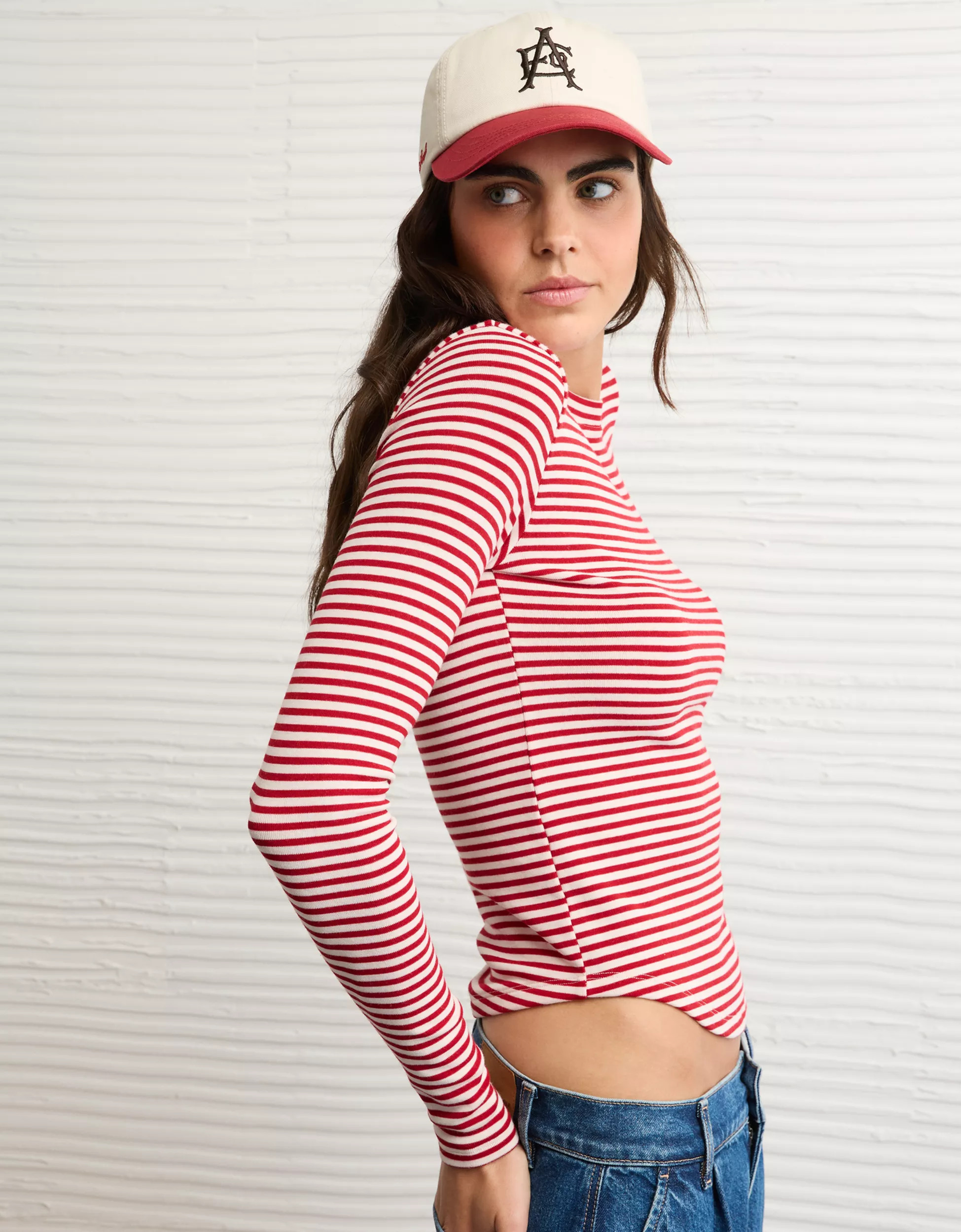 AE Long Sleeve Cozy Crew Neck T-Shirt | American Eagle Outfitters (US & CA)