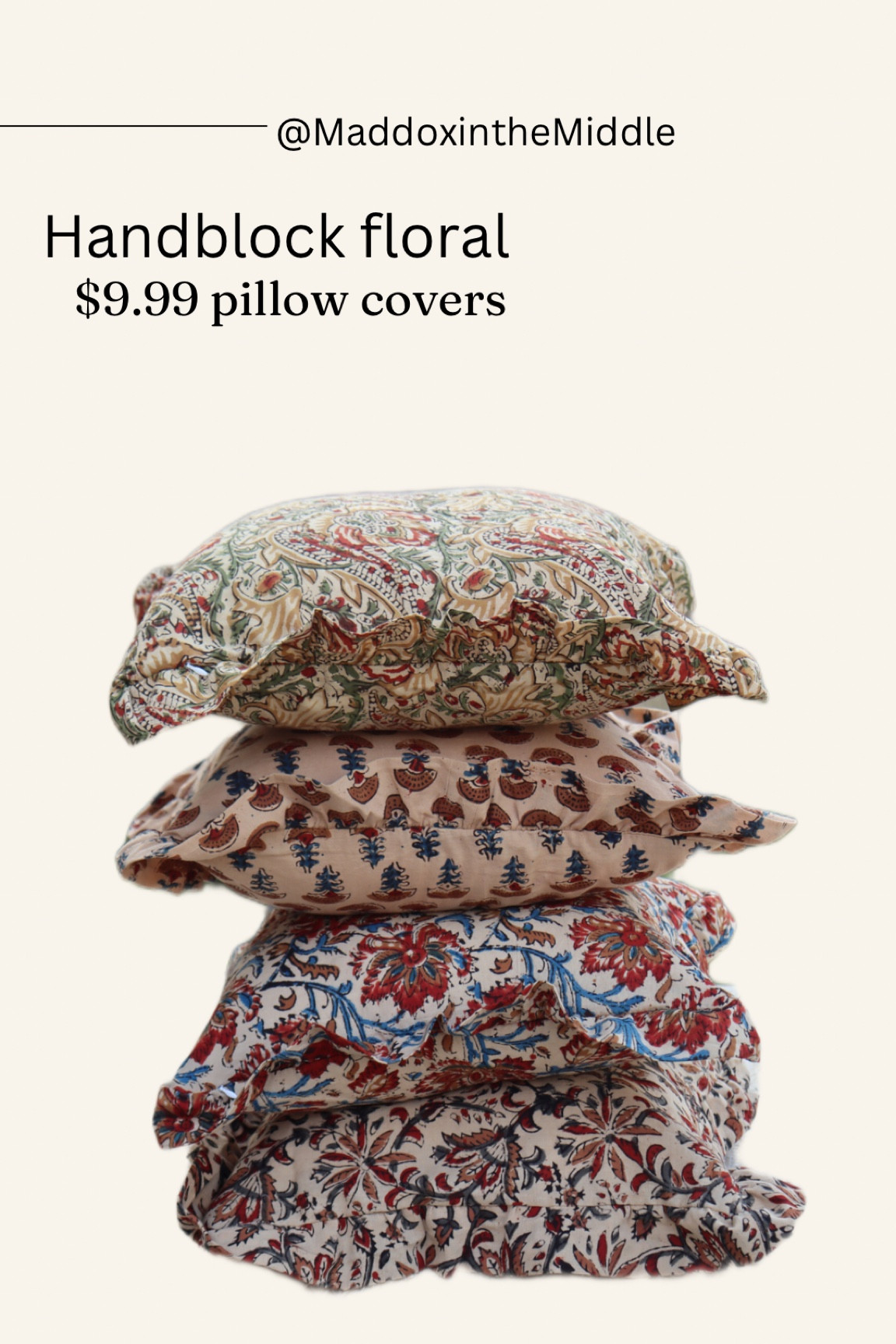 Block print pillows, ruffle edge pillows, cottage pillows, floral pillows 

#LTKsalealert #LTKhome #LTKSpringSale