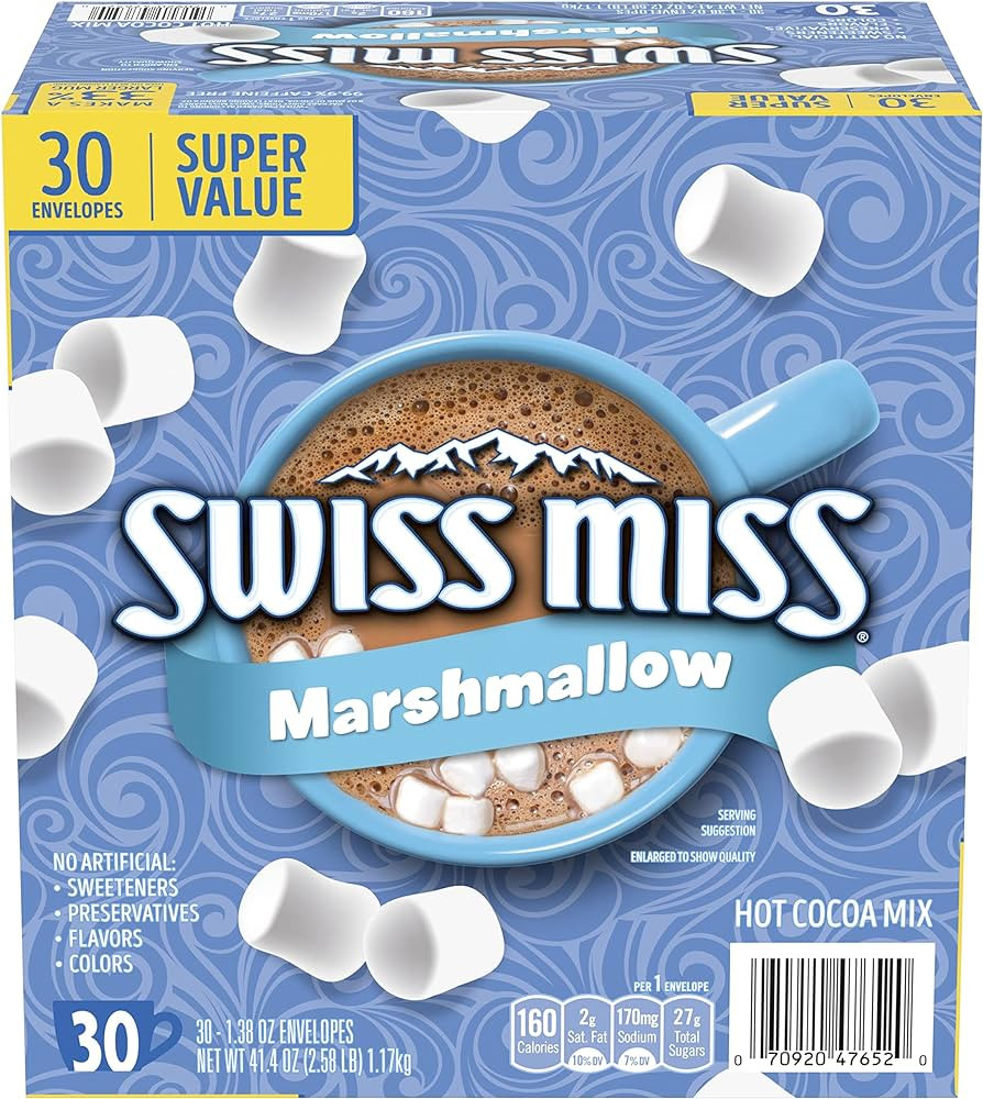 Swiss Miss Chocolate Hot Cocoa Mix With Marshmallows, 30 Count Hot Cocoa Packets (Pack of 1) | Amazon (US)