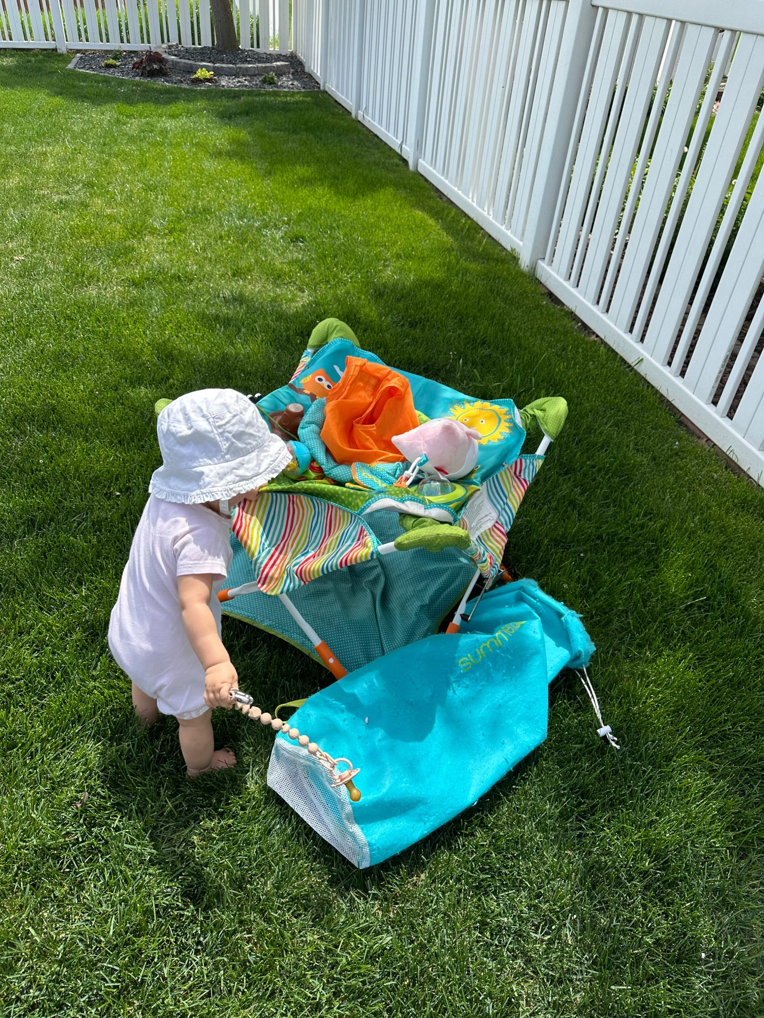 Backyard hangs with the best portable baby toddler kids jumper. We LOVE this thing and take it everywhere with us!!  Highly recommend. Would be something to had to a baby registry 

#LTKBump #LTKBaby #LTKKids