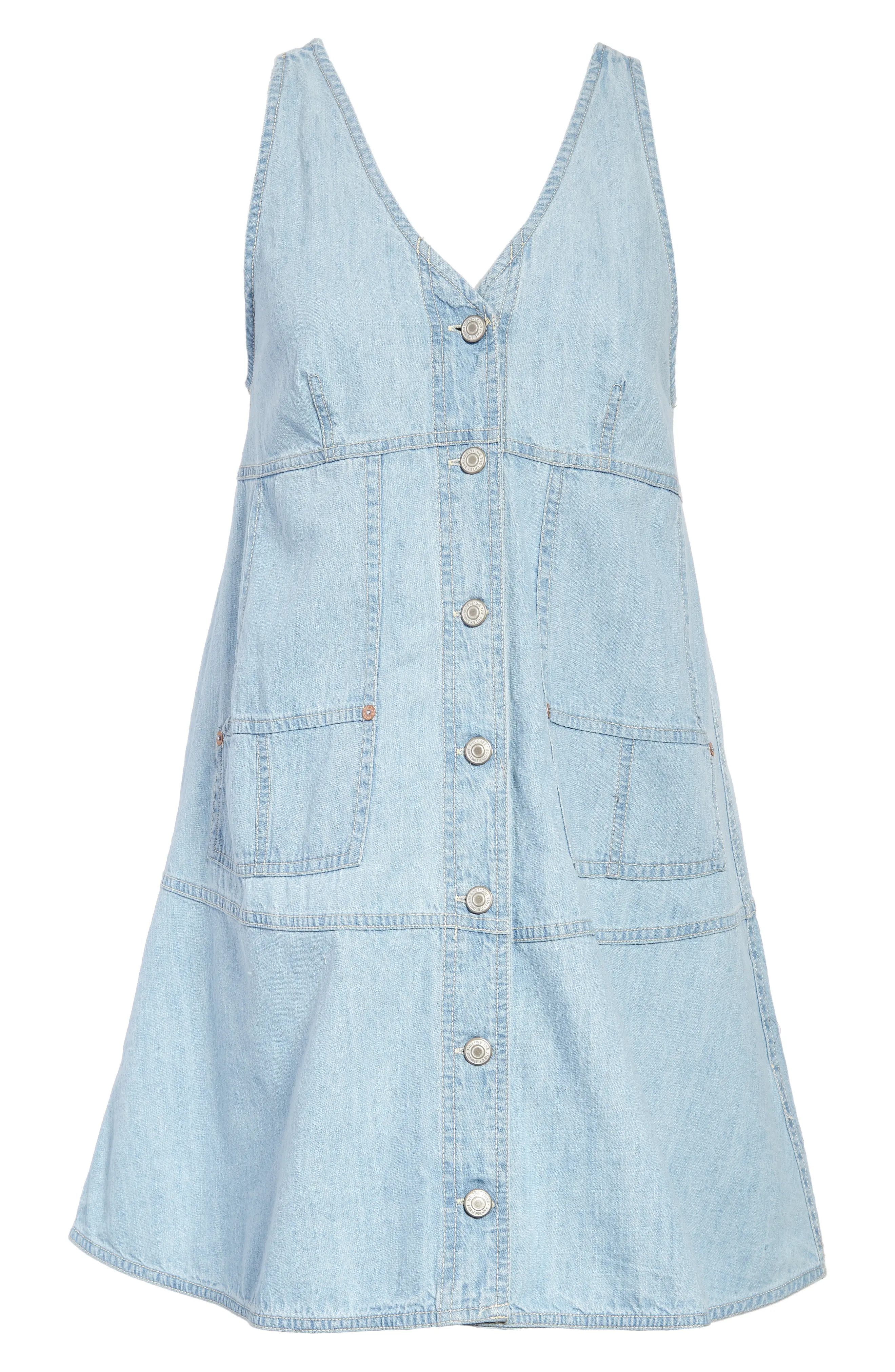 Free People Pocket Full Of Sunshine Sleeveless Dress in Blue Bloom at Nordstrom, Size Medium | Nordstrom