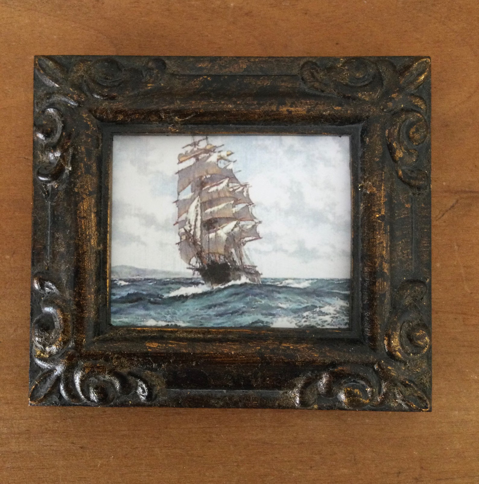 HAND PAINTED MINIATURE on a canvas print of ship | Etsy (US)