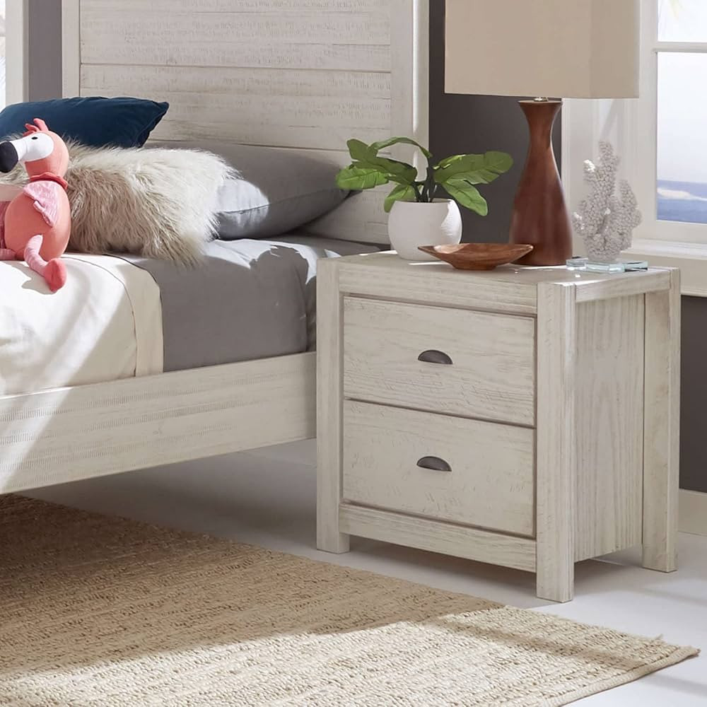 Montauk 2-Drawer Nightstand, Rustic Off-White | Amazon (US)