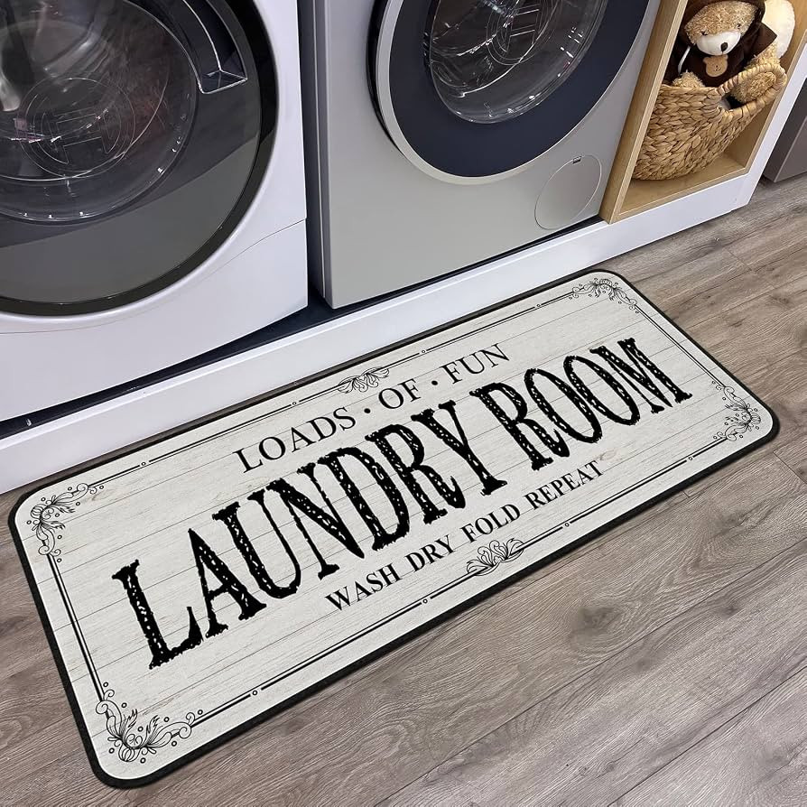 Laundry Room Rug Runner Non Slip Laundry Mats Mudroom Runner Farmhouse Kitchen Floor Mat Bathroom... | Amazon (US)