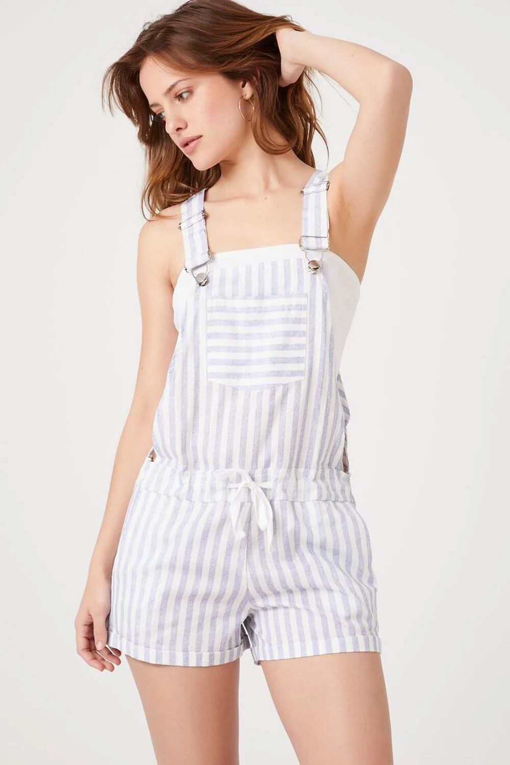 Striped Overall Shorts | Forever 21 (US)