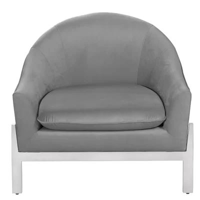 Barrel Chair Worlds Away Fabric: Gray | Wayfair North America