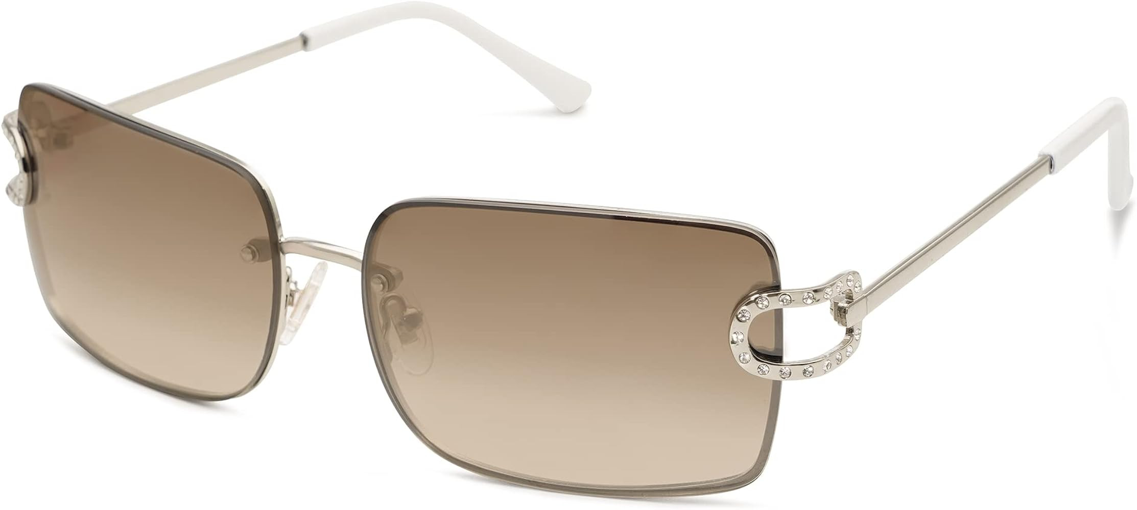 SOJOS Vintage Rectangle Sunglasses for Women,Trendy Rimless 90s UV400 Womens Y2K Shades SJ1178 | Amazon (US)