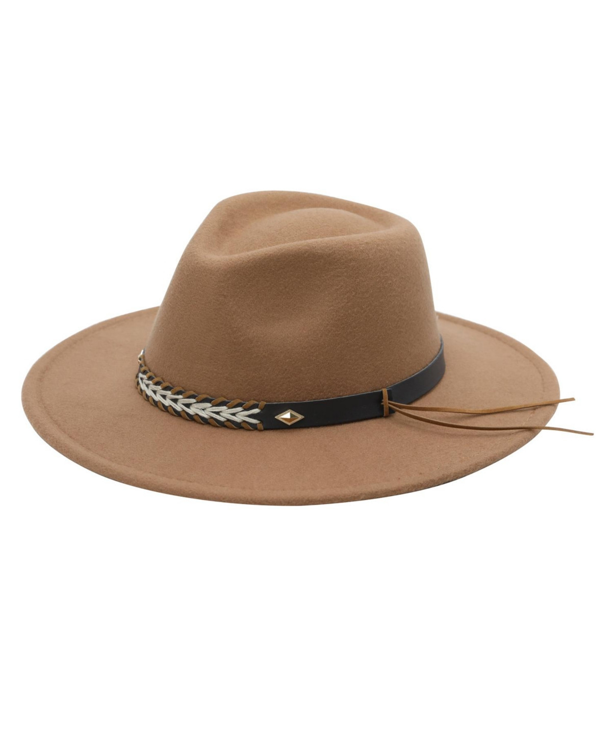 Peter Grimm Giza Ultra Felt Stiched Band Wide Brim Hat - Brown | Macy's