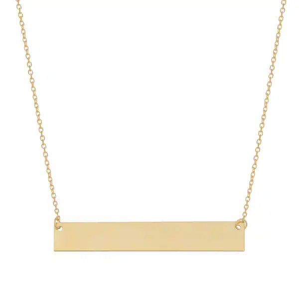 Fremada Gold High Polish Engraveable Bar Necklace | Bed Bath & Beyond
