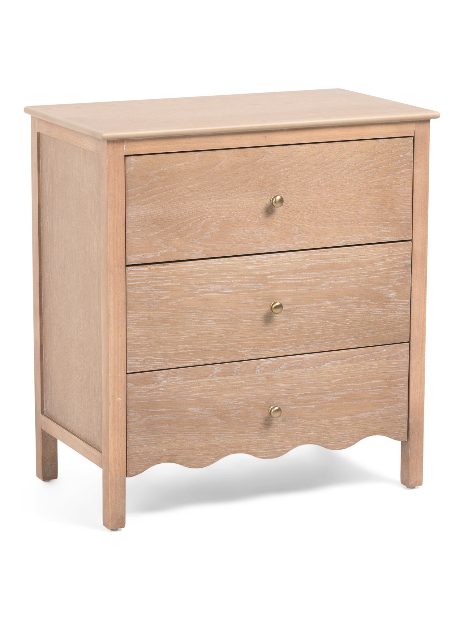 30x28 Scalloped 3 Drawer Accent Table | TJ Maxx