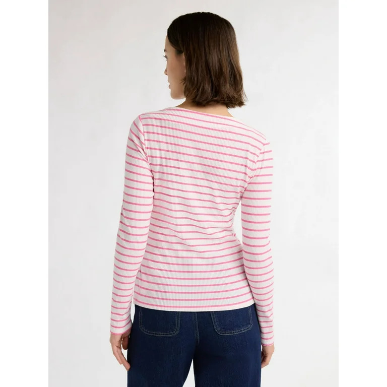 Free Assembly Women’s and Women's Plus Boatneck Top with Long Sleeves, Sizes XS-4X | Walmart (US)