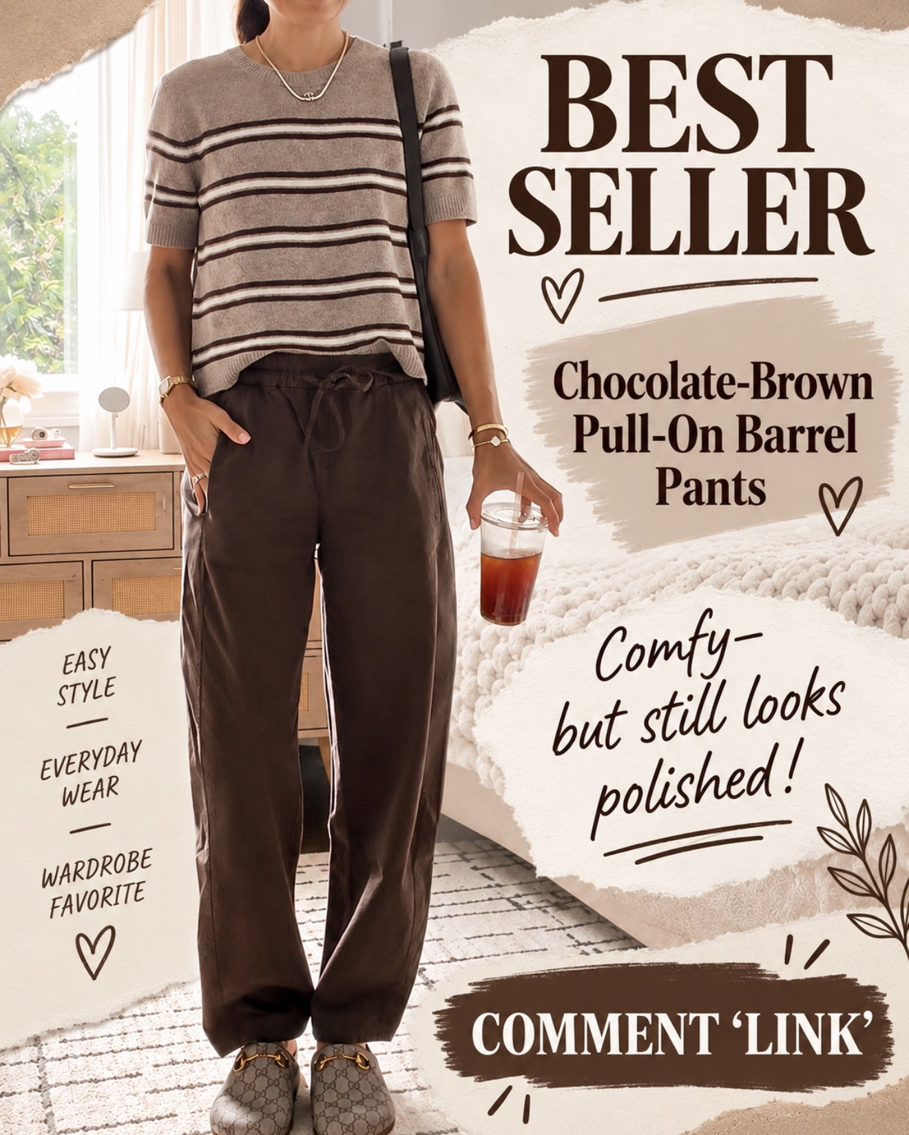 These chocolate-brown pull-on barrel pants are the perfect everyday pair—super comfortable, easy to style, and they still look polished!

#LTKOver40 #LTKootd #LTKmomlife