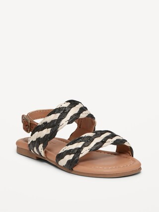 Faux-Leather Raffia Sandals for Toddler Girls | Old Navy (US)