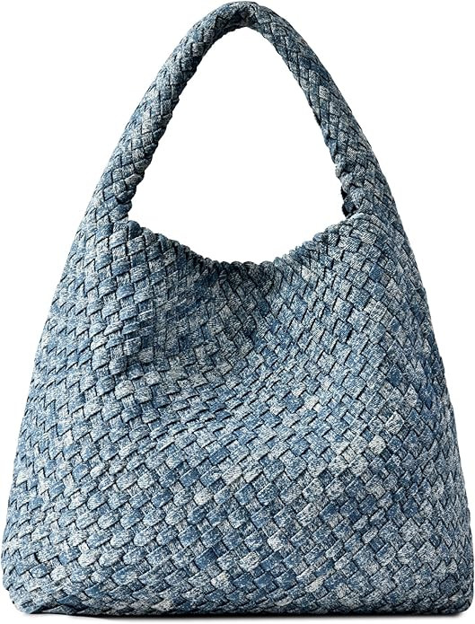 Woven Bag Purses and Handbags Woven Vegan Leather Bag For Women Woven Tote Bag Shoulder Bag Top-H... | Amazon (US)