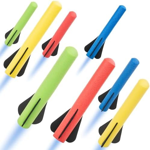 Stomp Rocket Jr Rocket Refills, 8 Multi-Color Rockets - Replacement Rockets for Soft Foam Rocket ... | Amazon (US)