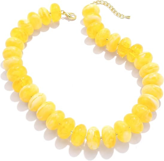 Elegance 11 designs Colorful Chunky Beaded Necklace for Women,Thick Acrylic Disc Bead Choker Stat... | Amazon (US)