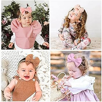 21 PCS Big Bows Baby Nylon Headbands Hairbands Hair Bows Elastics for Baby Girls Newborn Infant T... | Amazon (US)