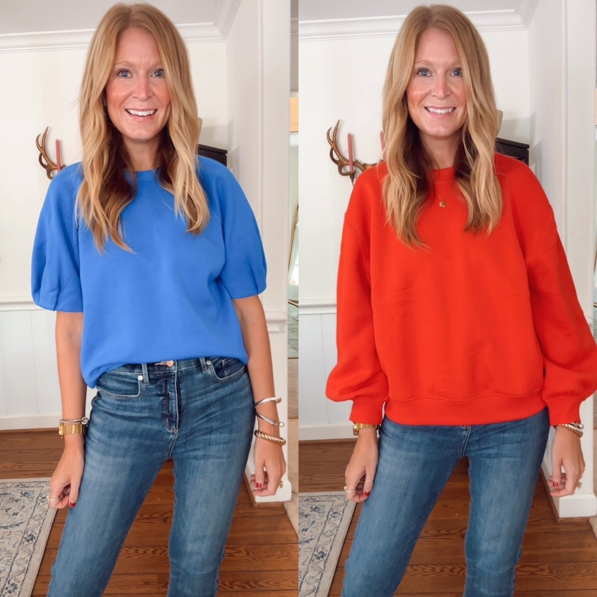 4 sweatshirts from Walmart you’ll want this fall! 
Blue - size M
Red - size L